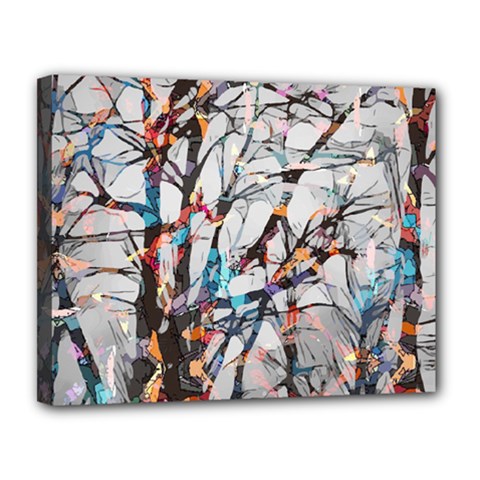 Forest-abstract-artwork-colorful Canvas 14  X 11  (stretched) by Bedest