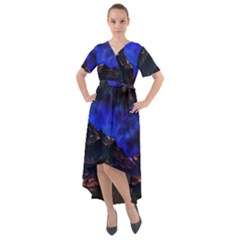 Landscape-sci-fi-alien-world Front Wrap High Low Dress by Bedest