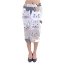Cute Cats Seamless Pattern Velvet Midi Pencil Skirt View1