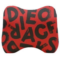 Letters Alphabet Typography Texture Velour Head Support Cushion by pakminggu