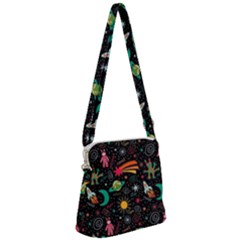 Space Seamless Pattern Zipper Messenger Bag by pakminggu
