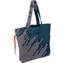Abstract Diagonal Striped Lines Pattern Drawstring Tote Bag View2
