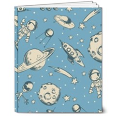 Space Objects Nursery Pattern 8  X 10  Hardcover Notebook by pakminggu