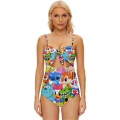 Illustration Cartoon Character Animal Cute Knot Front One-piece Swimsuit by Cowasu
