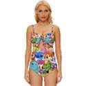Illustration Cartoon Character Animal Cute Knot Front One-Piece Swimsuit View1
