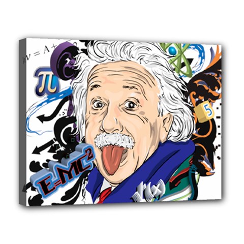 Albert Einstein Physicist Canvas 14  X 11  (stretched) by Cowasu