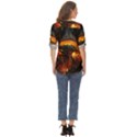 Dragon Fire Fantasy Art Zip Up Long Sleeve Blouse View4