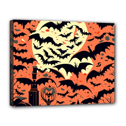 Bat Pattern Canvas 14  X 11  (stretched) by Valentinaart