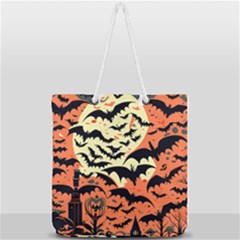 Bat Pattern Full Print Rope Handle Tote (large) by Valentinaart