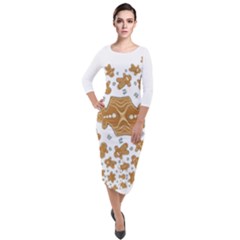 Kue Jahe Sukabumi Quarter Sleeve Midi Velour Bodycon Dress by imanmulyana
