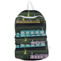 Narrow-boats-scene-pattern Foldable Lightweight Backpack by Cowasu