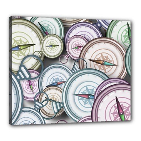 Compass-direction-north-south-east Canvas 24  X 20  (stretched) by Cowasu