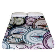 Compass-direction-north-south-east Fitted Sheet (california King Size) by Cowasu