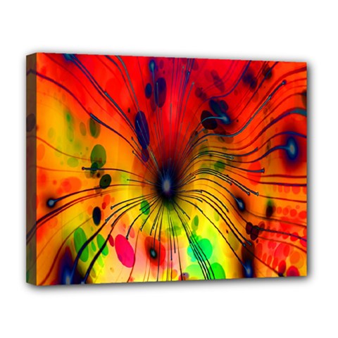 Color-background-structure-lines Canvas 14  X 11  (stretched) by Cowasu