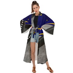 Science-fiction-sci-fi-sci-fi-logo Maxi Kimono by Sarkoni