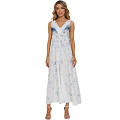 Blue Oxygen-bubbles-in-the-water V-neck Sleeveless Loose Fit Overalls by Sarkoni