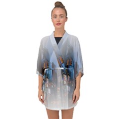 New York City Half Sleeve Chiffon Kimono by Sarkoni