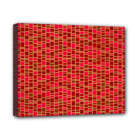 Geometry Background Red Rectangle Pattern Canvas 10  X 8  (stretched) by Ravend
