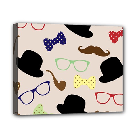 Moustache-hat-bowler-bowler-hat Canvas 10  X 8  (stretched) by Ravend