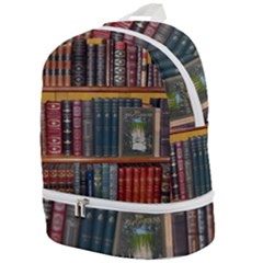 Books-library-bookshelf-bookshop Zip Bottom Backpack by Ravend