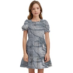 Atlantic Ocean Aerial View, Tierra Del Fuego, Argentina Kids  Puff Sleeved Dress by dflcprintsclothing