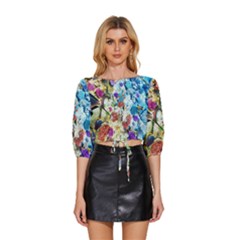 Fish The Ocean World Underwater Fishes Tropical Mid Sleeve Drawstring Hem Top by Ndabl3x
