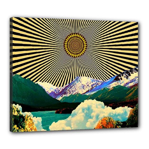 Surreal Art Psychadelic Mountain Canvas 24  X 20  (stretched) by Ndabl3x