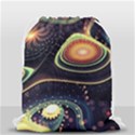 Psychedelic Trippy Abstract 3d Digital Art Drawstring Bag (Small) View2