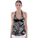 Black And Gray Circuit Board Computer Microchip Digital Art Tie Back Tankini Top View1