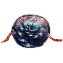 Blue And Brown Flower 3d Abstract Fractal Drawstring Bucket Bag View3