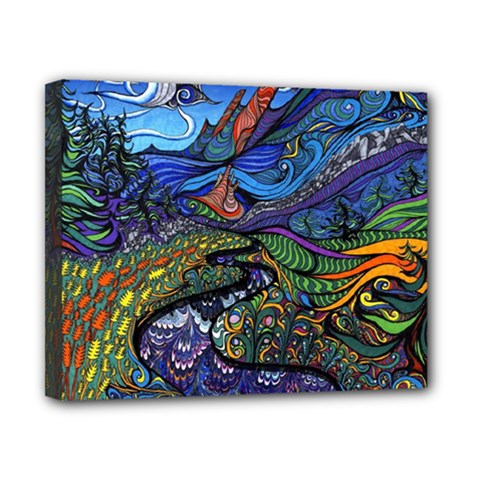 Multicolored Abstract Painting Artwork Psychedelic Colorful Canvas 10  X 8  (stretched) by Bedest