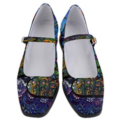 Multicolored Abstract Painting Artwork Psychedelic Colorful Women s Mary Jane Shoes by Bedest
