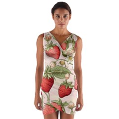 Strawberry Fruit Wrap Front Bodycon Dress by Bedest