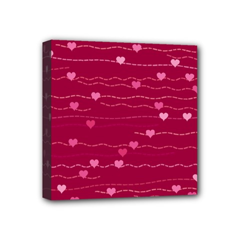 Hearts Valentine Love Background Mini Canvas 4  X 4  (stretched) by Proyonanggan