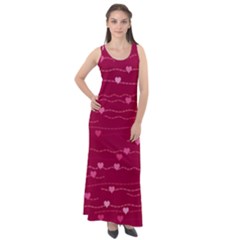 Hearts Valentine Love Background Sleeveless Velour Maxi Dress by Proyonanggan