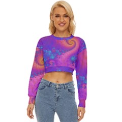 Fractal Art Artwork Magical Purple Lightweight Long Sleeve Sweatshirt by Proyonanggan