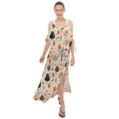 Pattern Seamless Maxi Chiffon Cover Up Dress by Proyonanggan