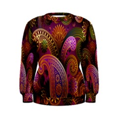 Paisley Pattern, Abstract Colorful, Texture Background, Hd Women s Sweatshirt by nateshop