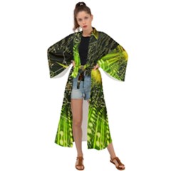 Machine Technology Circuit Electronic Computer Technics Detail Psychedelic Abstract Pattern Maxi Kimono by Sarkoni