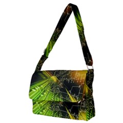 Machine Technology Circuit Electronic Computer Technics Detail Psychedelic Abstract Pattern Full Print Messenger Bag (m) by Sarkoni