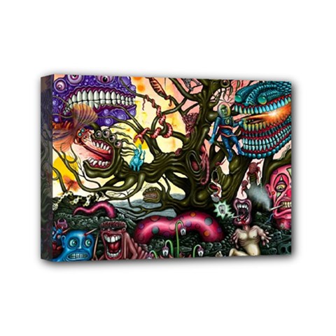 Psychedelic Funky Trippy Mini Canvas 7  X 5  (stretched) by Sarkoni