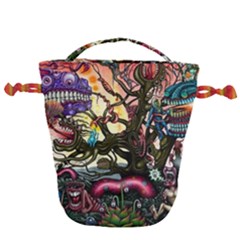 Psychedelic Funky Trippy Drawstring Bucket Bag by Sarkoni