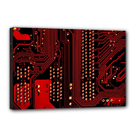 Technology Computer Circuit Canvas 18  X 12  (stretched) by Sarkoni