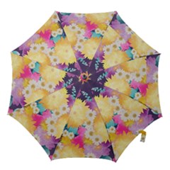 Watercolors Flowers Hook Handle Umbrellas (small) by LalyLauraFLM