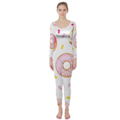 Vector Donut Seamless Pattern Long Sleeve Catsuit by Grandong