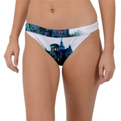 Blue Castle Halloween Horror Haunted House Band Bikini Bottoms by Sarkoni