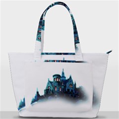 Blue Castle Halloween Horror Haunted House Back Pocket Shoulder Bag  by Sarkoni