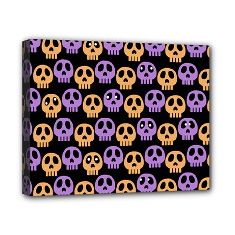 Halloween Skull Pattern Canvas 10  X 8  (stretched) by Ndabl3x