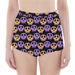 Halloween Skull Pattern High-waisted Bikini Bottoms by Ndabl3x