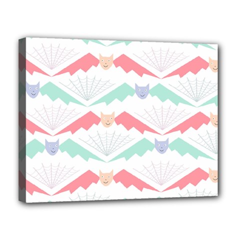 Halloween Pattern Canvas 14  X 11  (stretched) by Ndabl3x